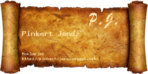 Pinkert Jenő névjegykártya