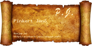 Pinkert Jenő névjegykártya