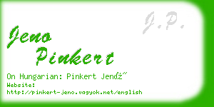 jeno pinkert business card